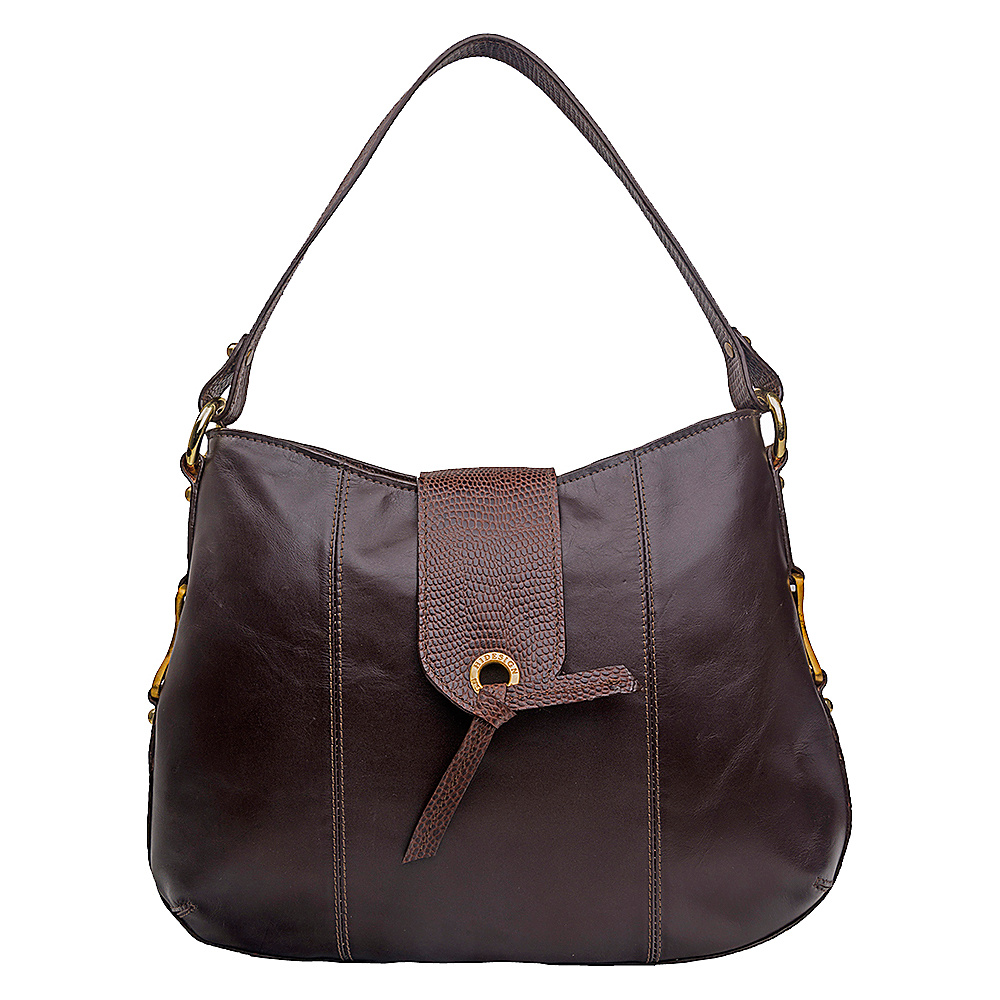 Hidesign Indus Medium Shoulder Bag Brown Hidesign Leather Handbags