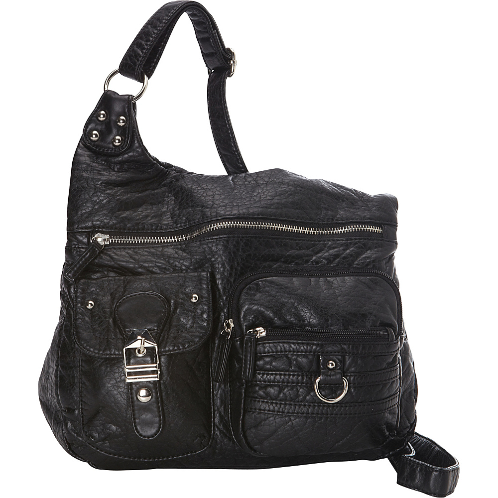 Ampere Creations The Emily Crossbody Black Ampere Creations Manmade Handbags