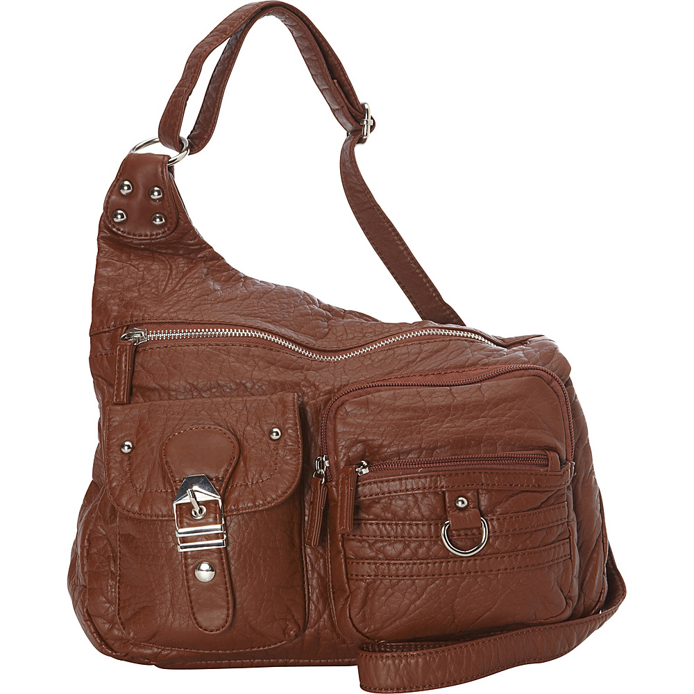 Ampere Creations The Emily Crossbody Brown Ampere Creations Manmade Handbags