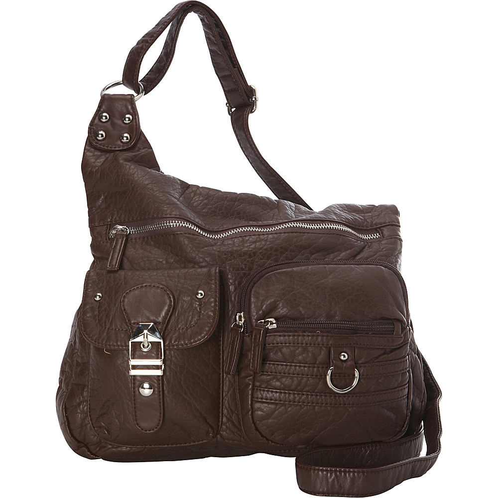 Ampere Creations The Emily Crossbody Chocolate Brown Ampere Creations Manmade Handbags