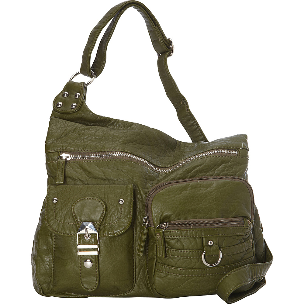 Ampere Creations The Emily Crossbody Army Green Ampere Creations Manmade Handbags
