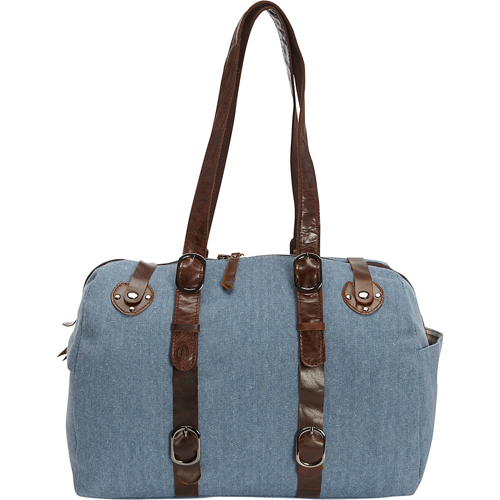 Journey Collection by Annette Ferber Milan Shoulder Bag Demin Leather Journey Collection by Annette Ferber Fabric Handbags