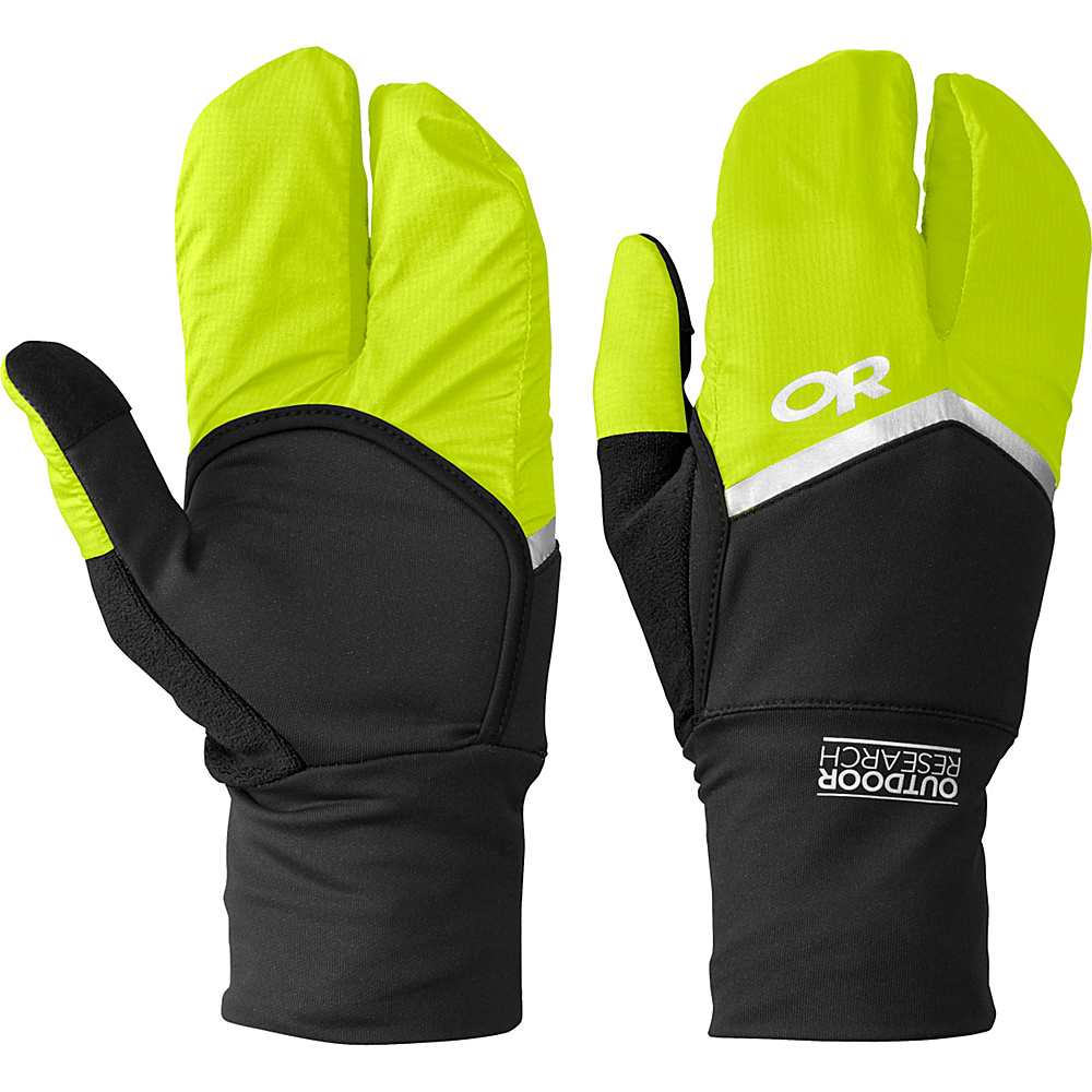 Outdoor Research Hot Pursuit Convertible Running Gloves Black Lemongrass â XS Outdoor Research Hats Gloves Scarves