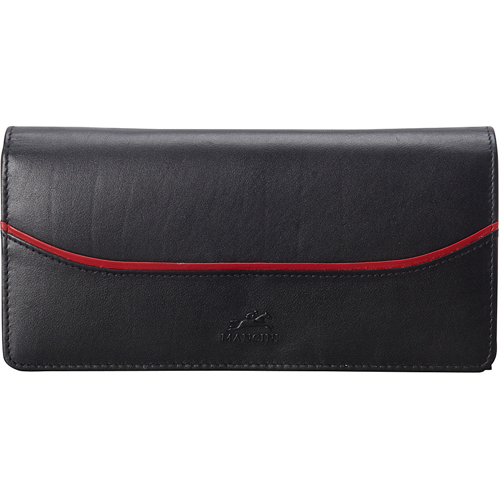 Mancini Leather Goods RFID Secure Gemma Trifold Wallet Black Mancini Leather Goods Women s Wallets