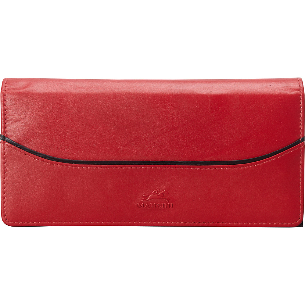 Mancini Leather Goods RFID Secure Gemma Trifold Wallet Red Mancini Leather Goods Women s Wallets