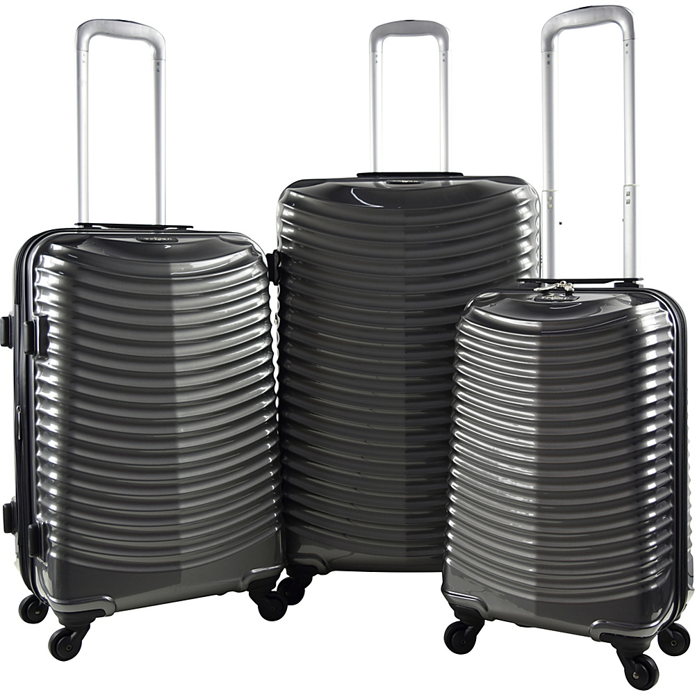 Travelers Club Luggage Orion 3PC Hardside Expandable Spinner Luggage Set Gray Travelers Club Luggage Luggage Sets