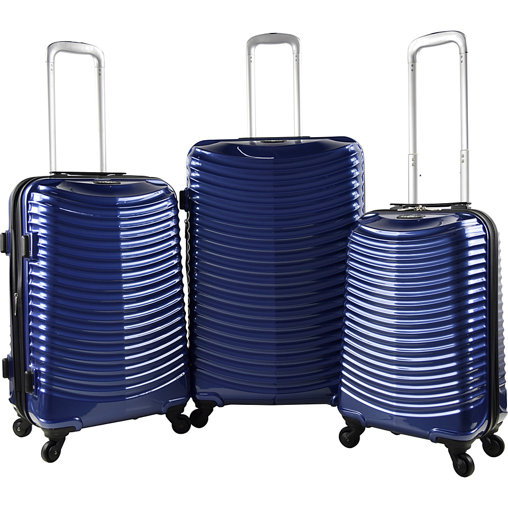 Travelers Club Luggage Orion 3PC Hardside Expandable Spinner Luggage Set Blue Travelers Club Luggage Luggage Sets