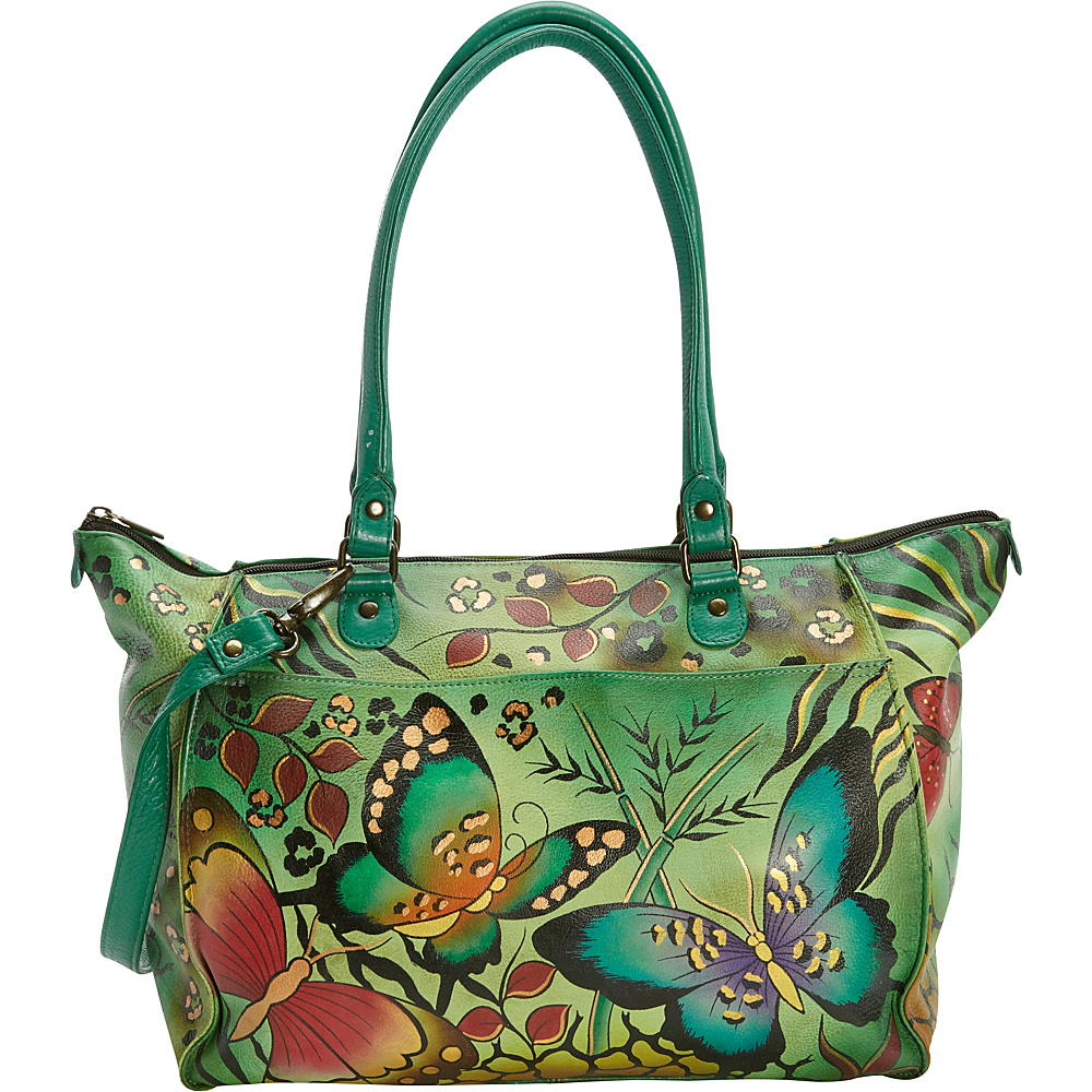 ANNA by Anuschka Hand Painted Large Tote Animal Butterfly ANNA by Anuschka Leather Handbags