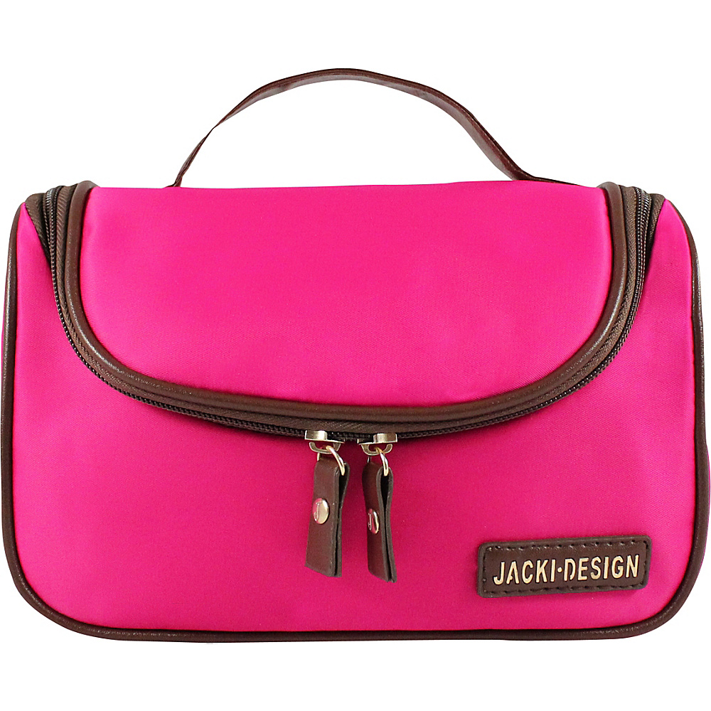 Jacki Design Essential Travel Cosmetic Bag with Hanger Hot Pink Jacki Design Toiletry Kits