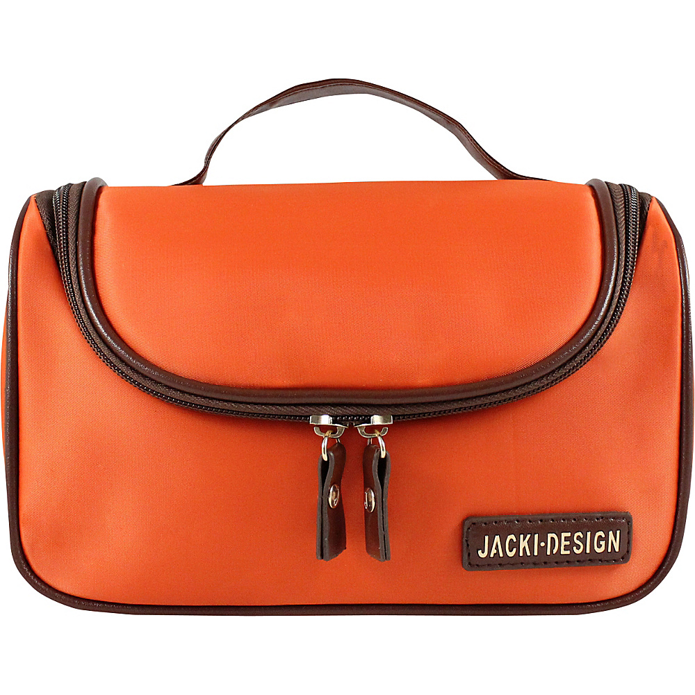 Jacki Design Essential Travel Cosmetic Bag with Hanger Orange Jacki Design Toiletry Kits