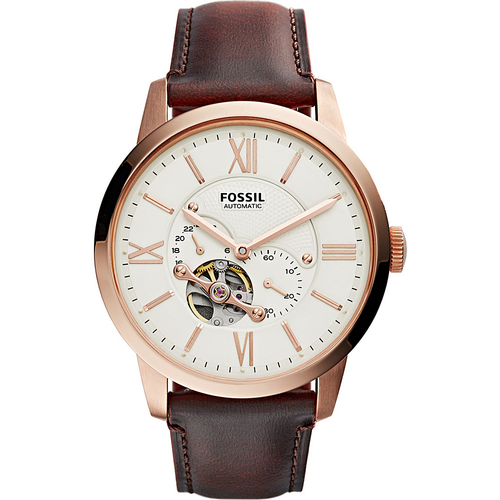 Fossil Townsman Automatic Leather Watch Brown Fossil Watches