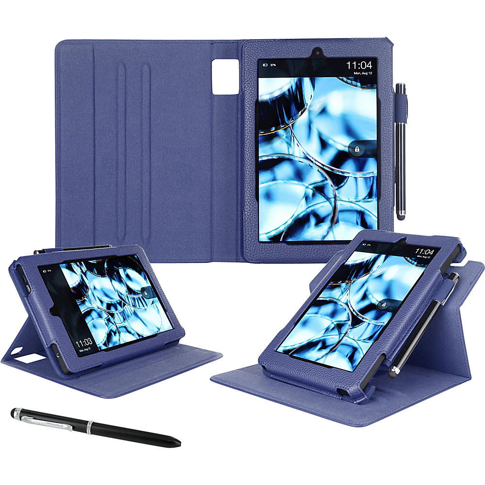 rooCASE Amazon Kindle Fire HD8 2015 Case Dual View Pro Folio Smart Cover Stand Navy rooCASE Laptop Sleeves