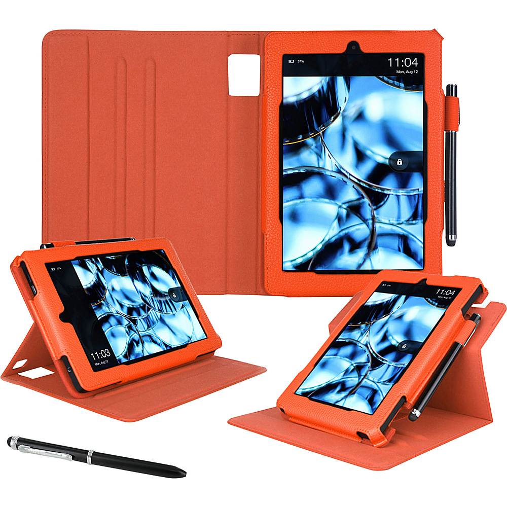 rooCASE Amazon Kindle Fire HD8 2015 Case Dual View Pro Folio Smart Cover Stand Orange rooCASE Electronic Cases