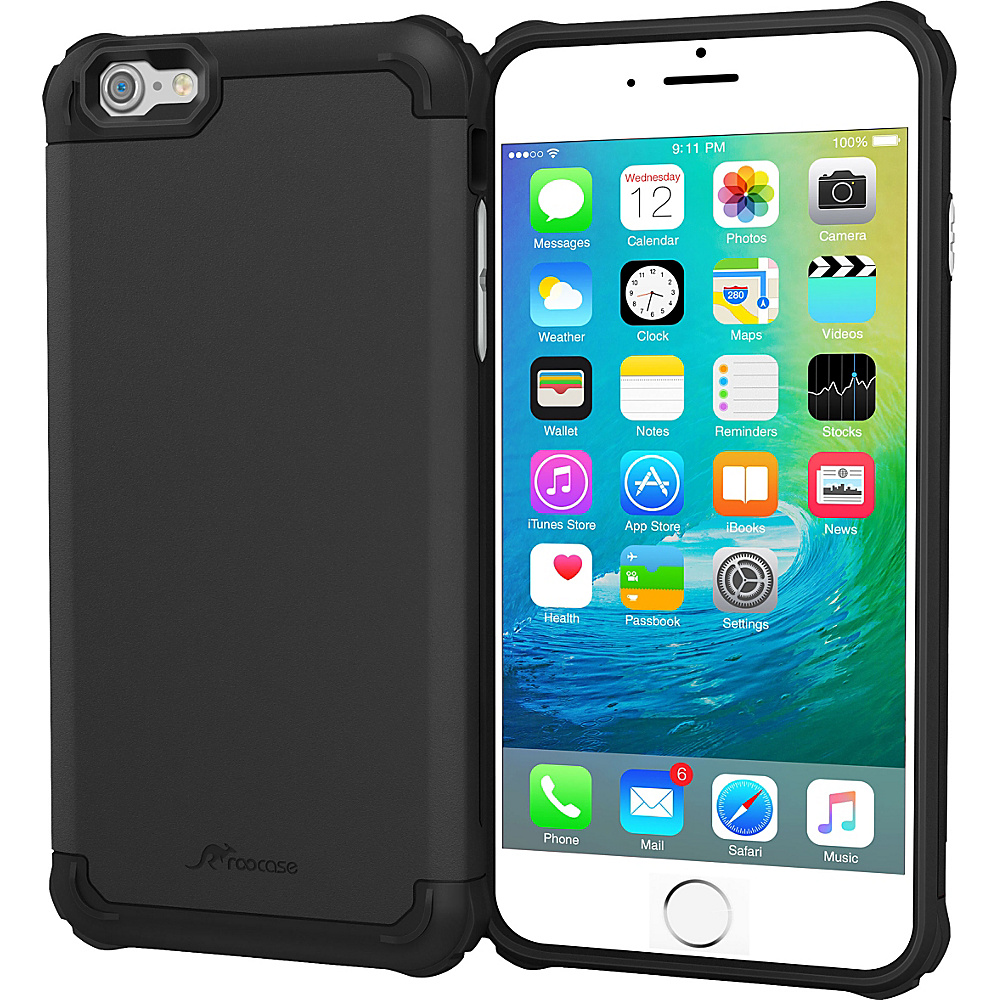 rooCASE Apple iPhone 6S 6 Case Exec Tough Pro Case Cover Black rooCASE Electronic Cases