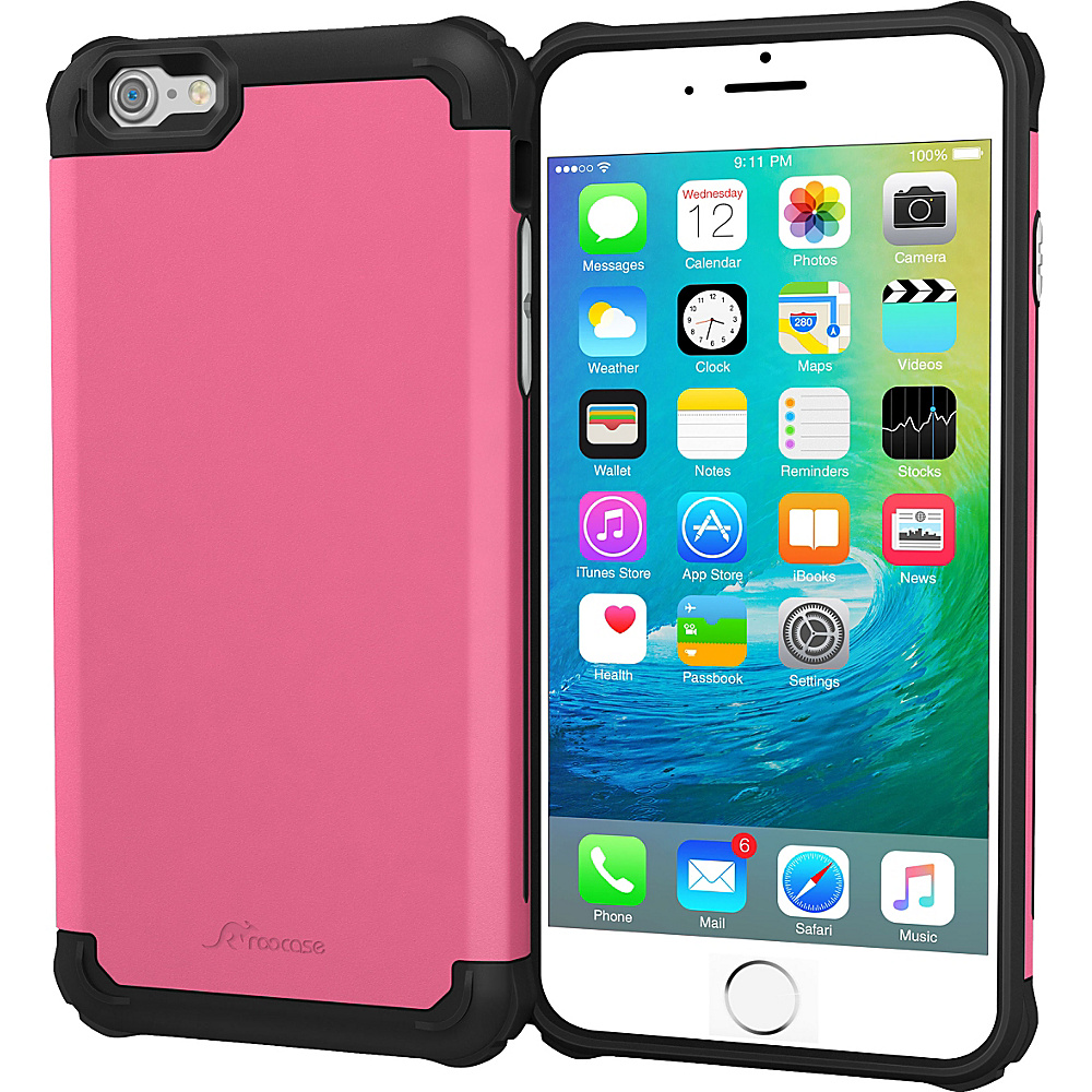 rooCASE Apple iPhone 6S 6 Case Exec Tough Pro Case Cover Pink rooCASE Electronic Cases