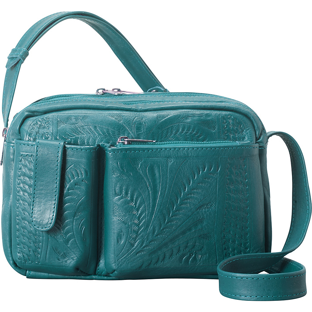 Ropin West Crossover Purse Turquoise Ropin West Leather Handbags