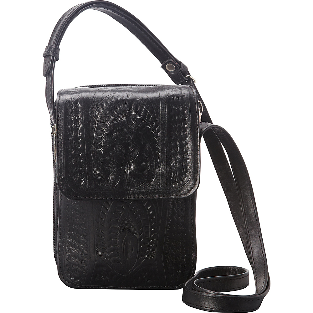 Ropin West Crossover Purse Black Ropin West Leather Handbags