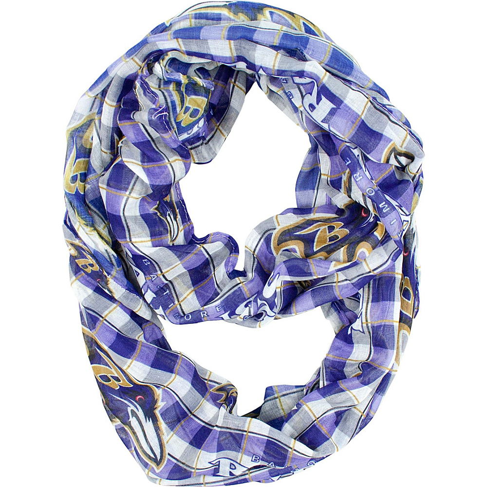 Littlearth Sheer Infinity Scarf Plaid NFL Teams Baltimore Ravens Littlearth Hats Gloves Scarves