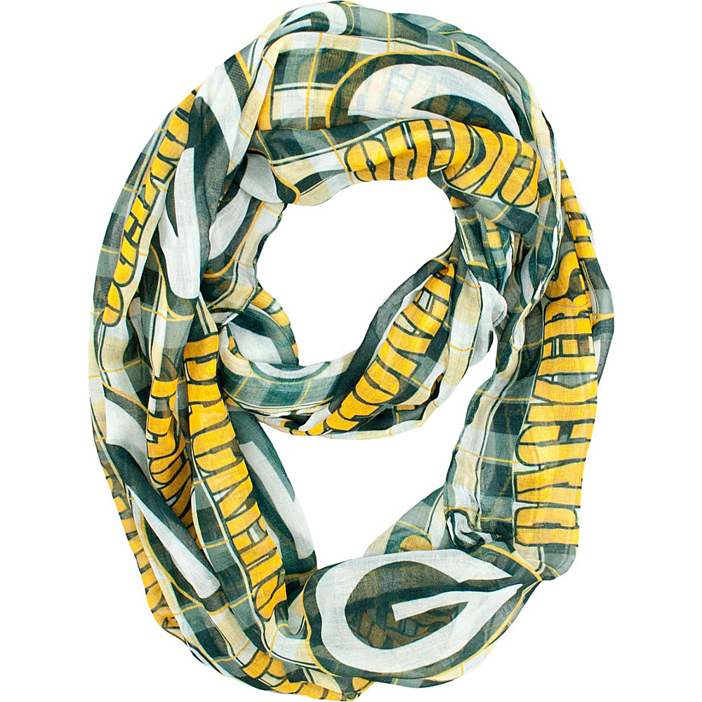 Littlearth Sheer Infinity Scarf Plaid NFL Teams Green Bay Packers Littlearth Hats Gloves Scarves