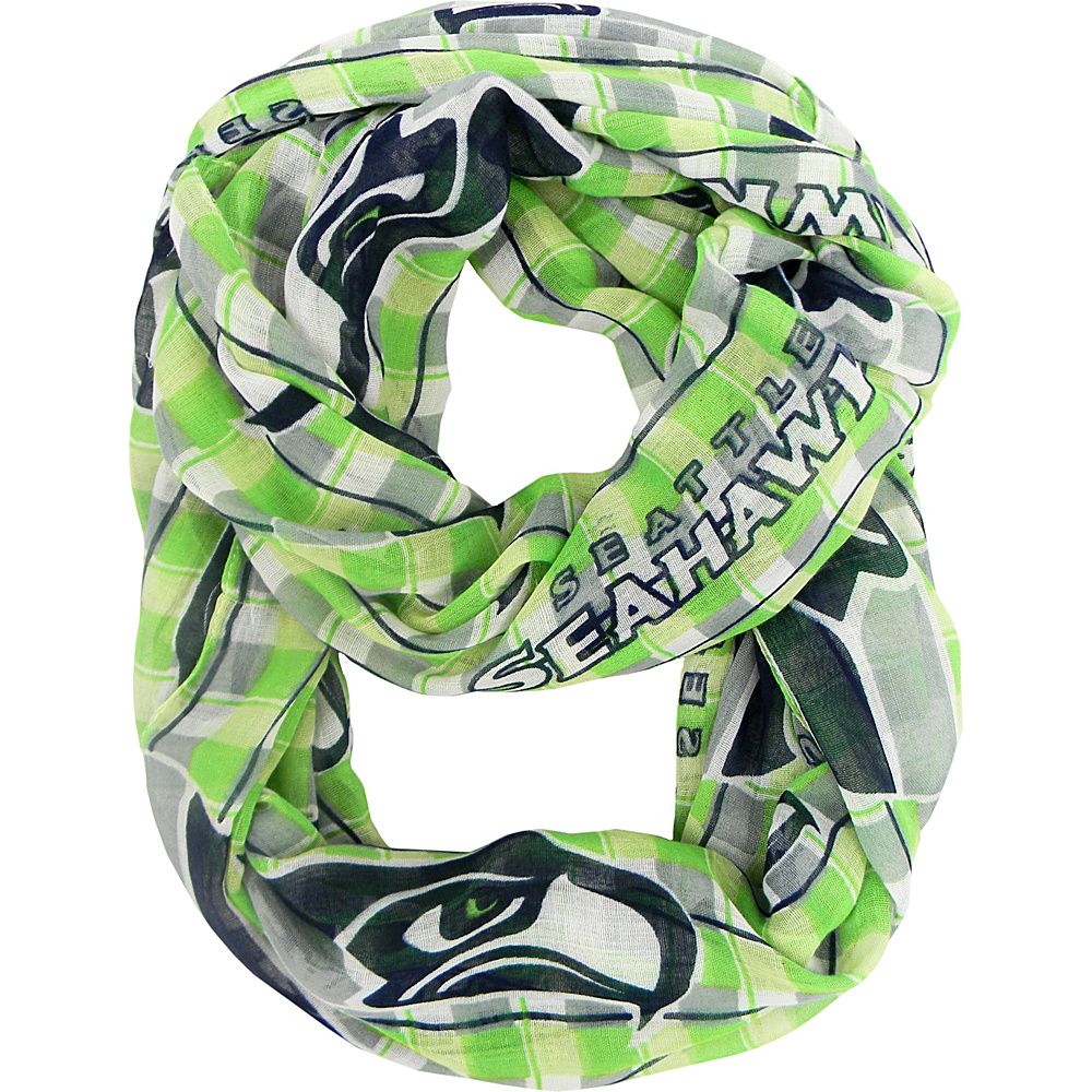 Littlearth Sheer Infinity Scarf Plaid NFL Teams Seattle Seahawks Littlearth Hats Gloves Scarves