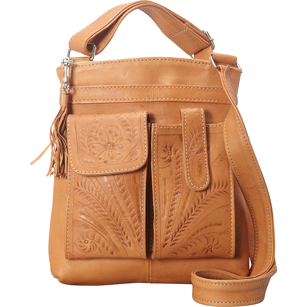 Ropin West Crossover Concealed Purse Natural Ropin West Leather Handbags