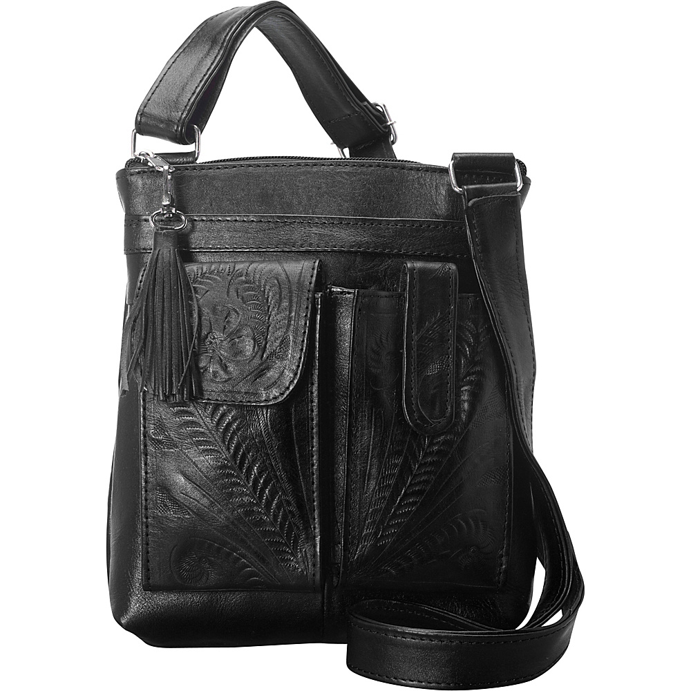 Ropin West Crossover Concealed Purse Black Ropin West Leather Handbags