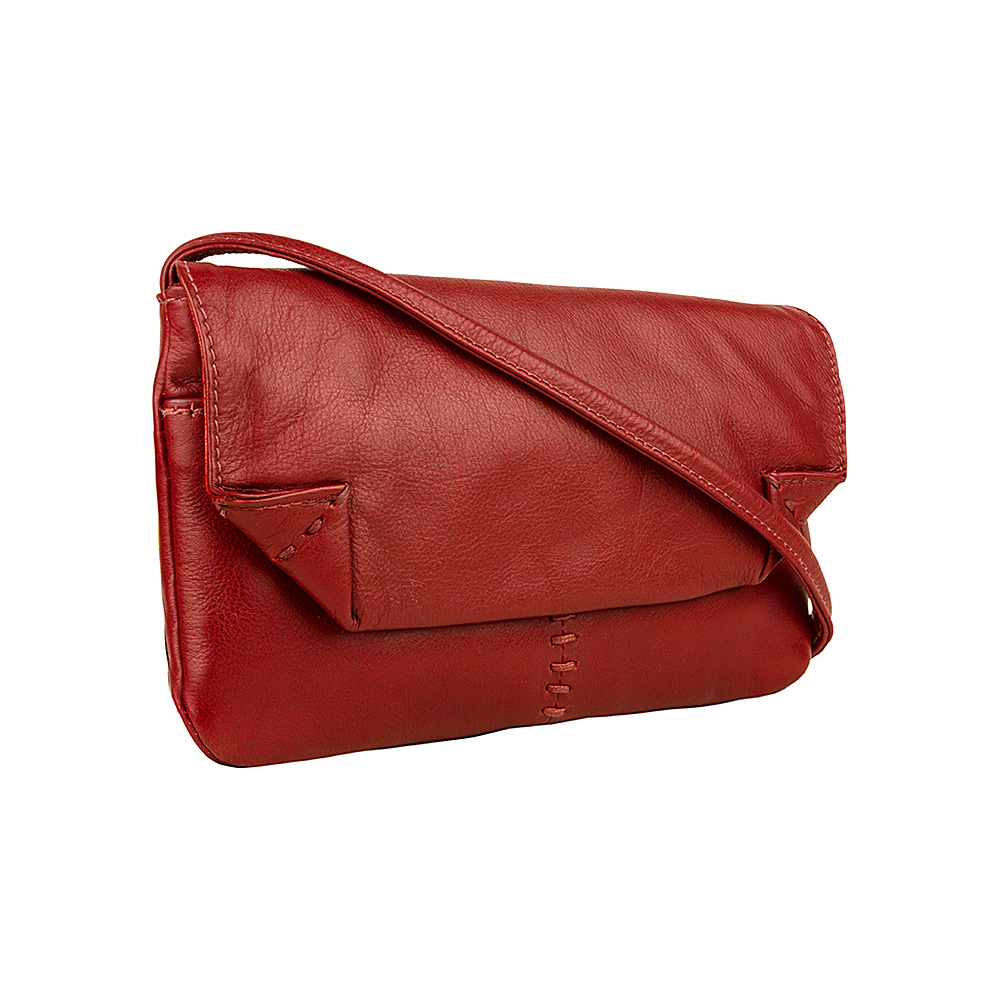 Hidesign Stitch Leather Handcrafted Cross Body Red Hidesign Leather Handbags
