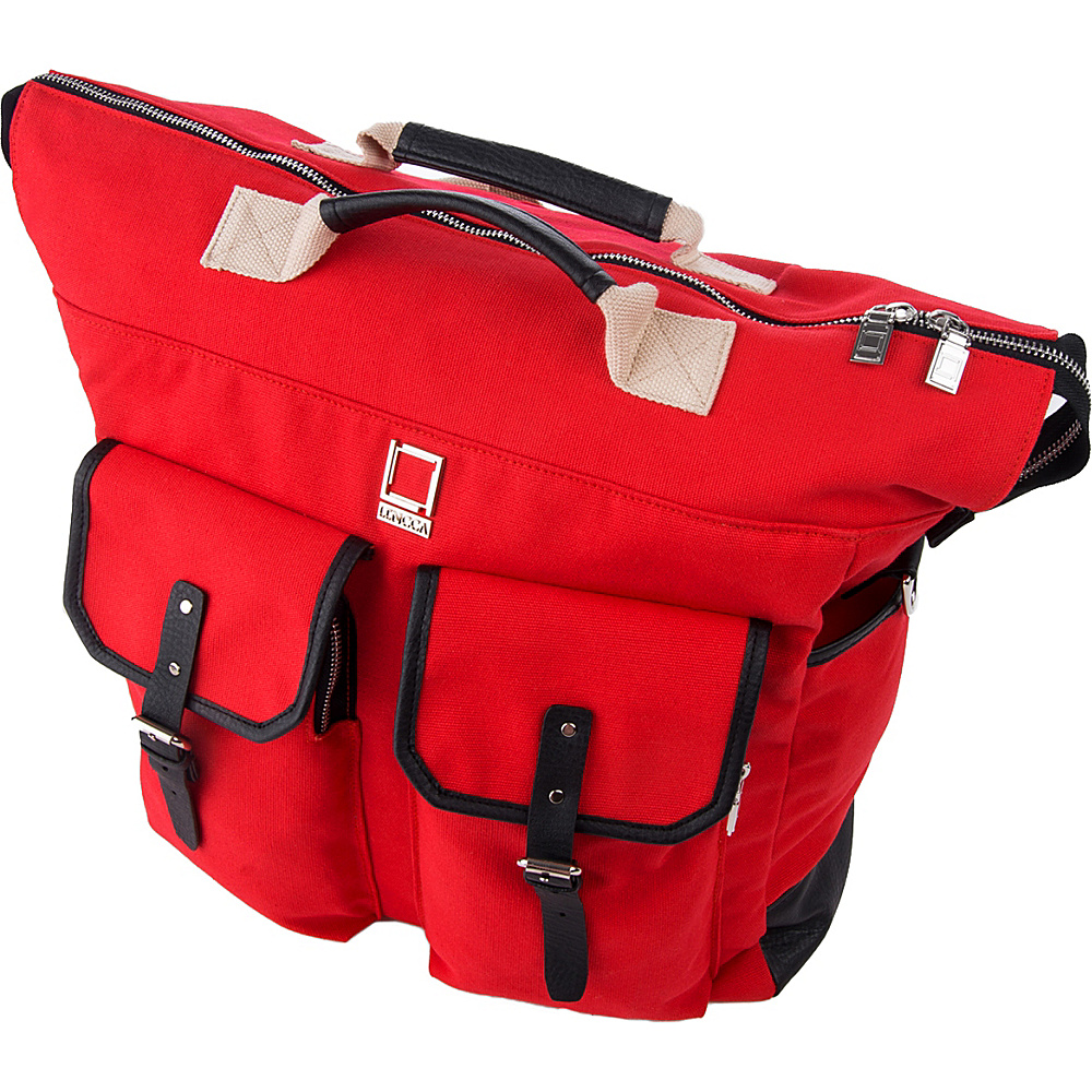 Lencca Phlox 3 in 1 Backpack Messenger Tote Bag Red Lencca Business Laptop Backpacks