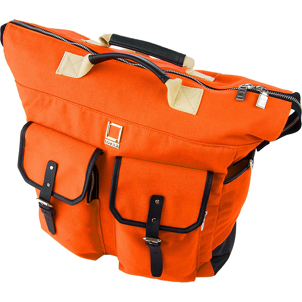 Lencca Phlox 3 in 1 Backpack Messenger Tote Bag Orange Lencca Business Laptop Backpacks