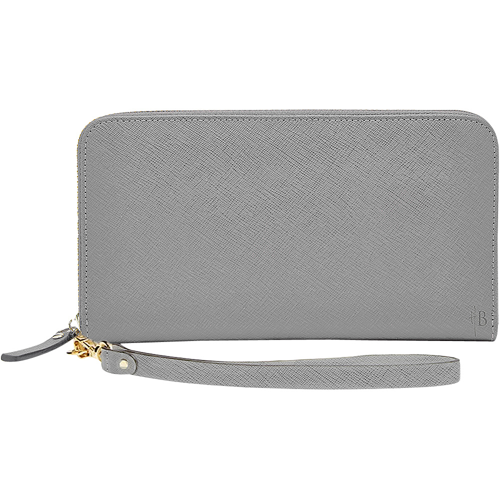 HButler The Mighty Purse Phone Charging Zipper Wallet Grey HButler Women s Wallets