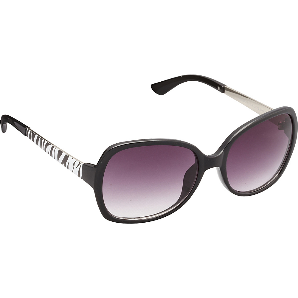 Unionbay Eyewear Rectangle Animal Print Glam Sunglasses Black Animal Unionbay Eyewear Sunglasses