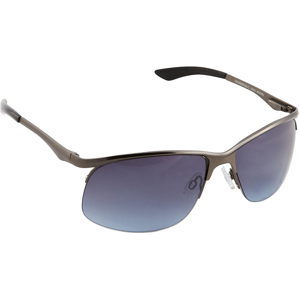 Unionbay Eyewear Metal Oval Sunglasses Matte Gun Blue Unionbay Eyewear Sunglasses