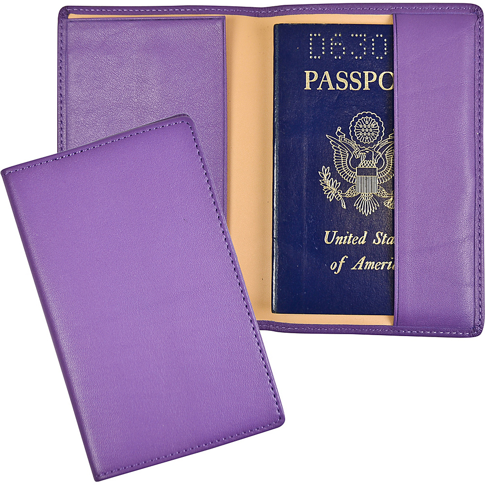 Royce Leather Passport Holder and Travel Document Organizer Purple Royce Leather Travel Wallets