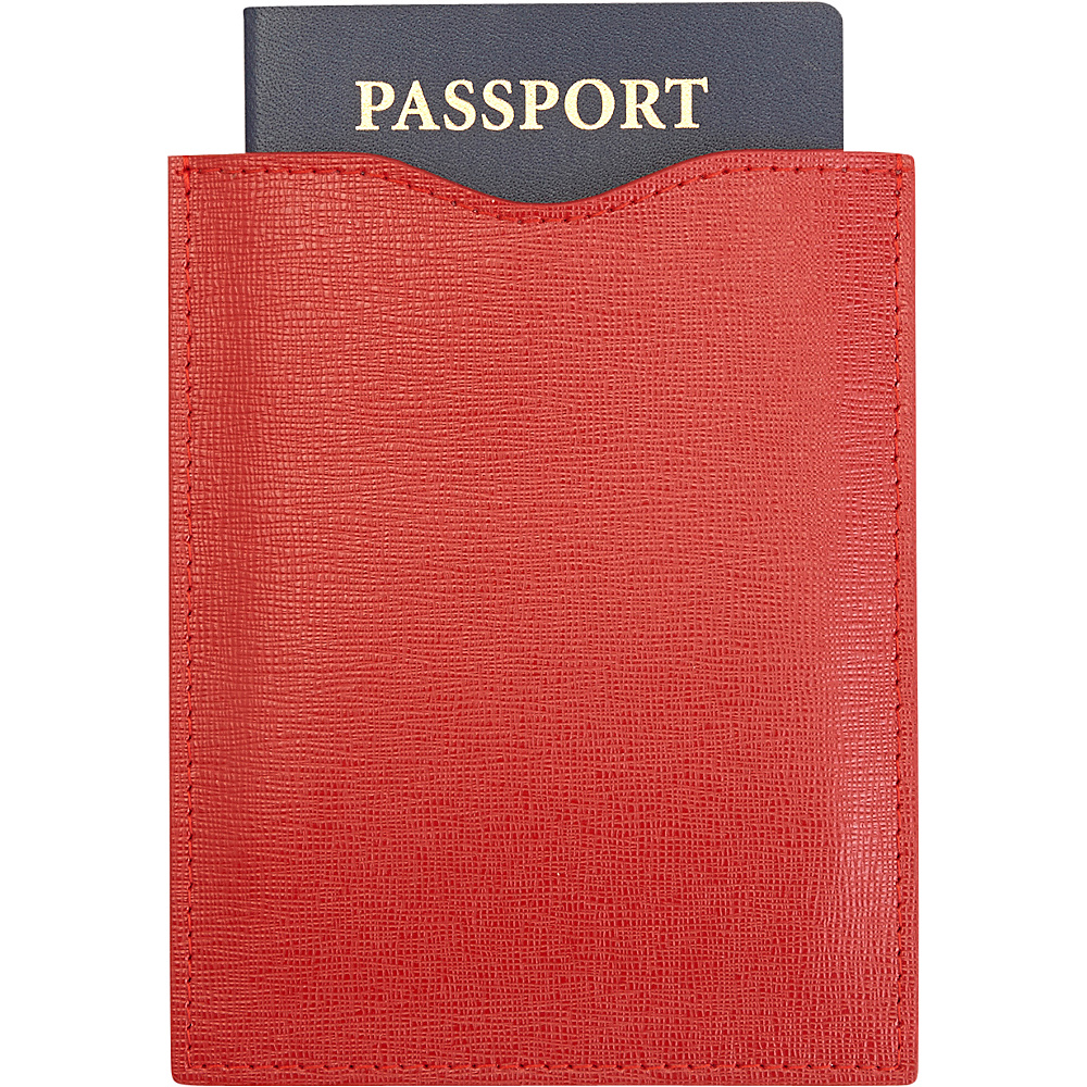 Royce Leather RFID Blocking Passport Sleeve Red Royce Leather Travel Wallets