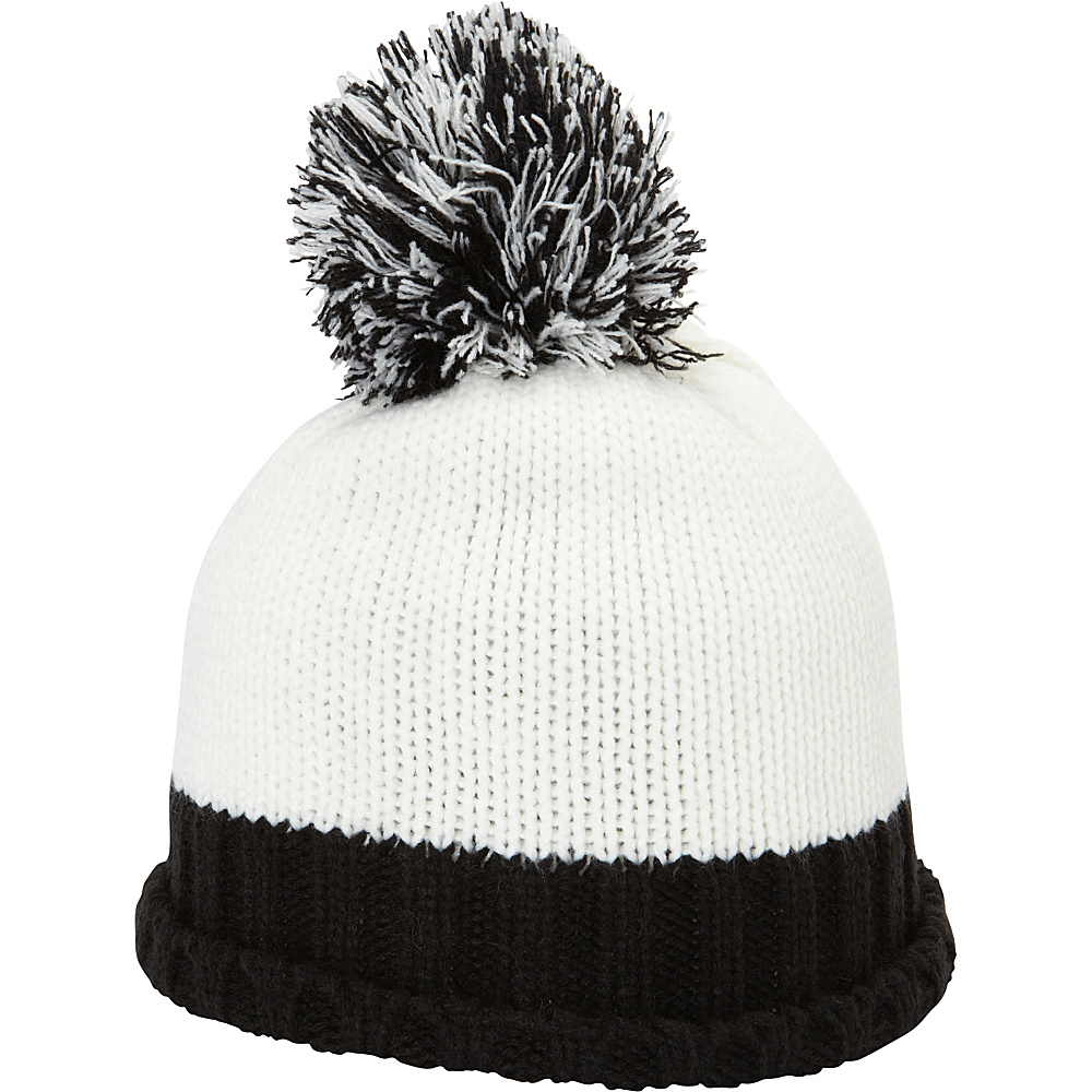 Magid Two Tone Knit Beanie Black White Magid Hats Gloves Scarves