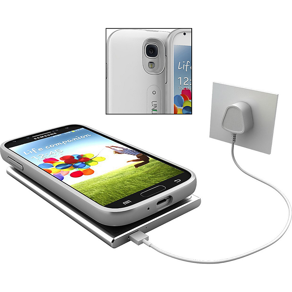 UNU Aero Samsung Galaxy S4 Battery with Wireless Charging Pad 2000 mAh White Silver UNU Electronic Cases