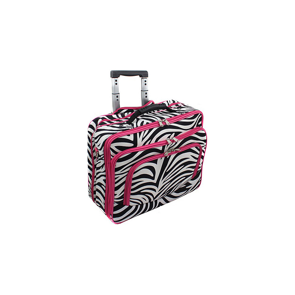 World Traveler Zebra Rolling 17 Laptop Case Pink Zebra World Traveler Non Wheeled Business Cases