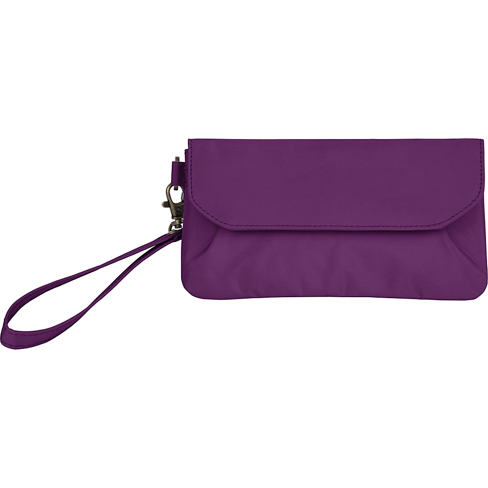 Travelon Signature Pleated Clutch Wallet Purple Travelon Ladies Wallet on a String