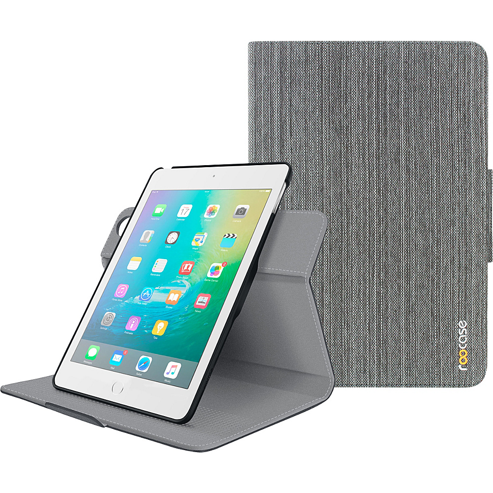rooCASE Orb Folio Case for Apple iPad Mini 4 Canvas Grey rooCASE Electronic Cases