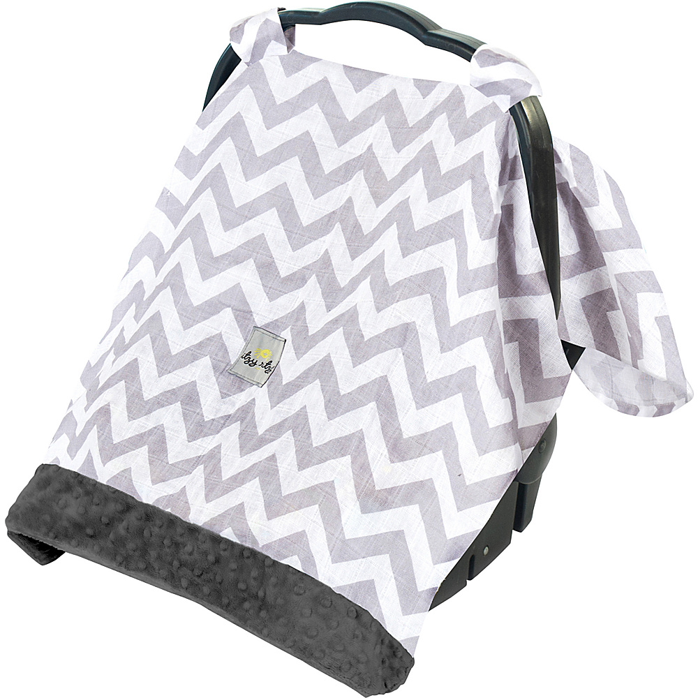 Itzy Ritzy Cozy Happens Infant Car Seat Canopy Tummy Time Mat C. Grey Chevron with Charcoal Minky Dot Itzy Ritzy Diaper Bags Accessories
