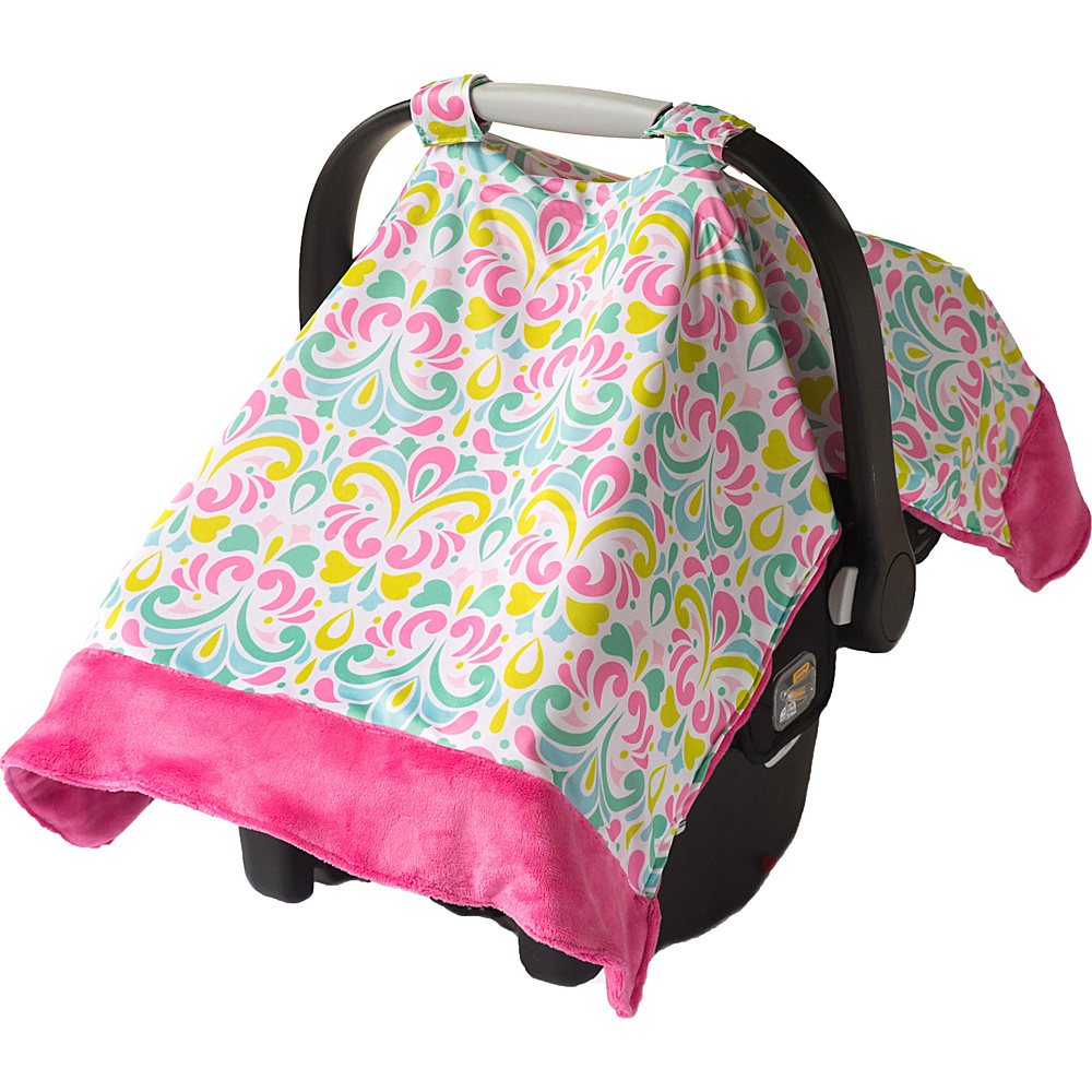 Itzy Ritzy Cozy Happens Infant Car Seat Canopy Tummy Time Mat Brocade Splash with Hot Pink Minky Dot Itzy Ritzy Diaper Bags Accessories