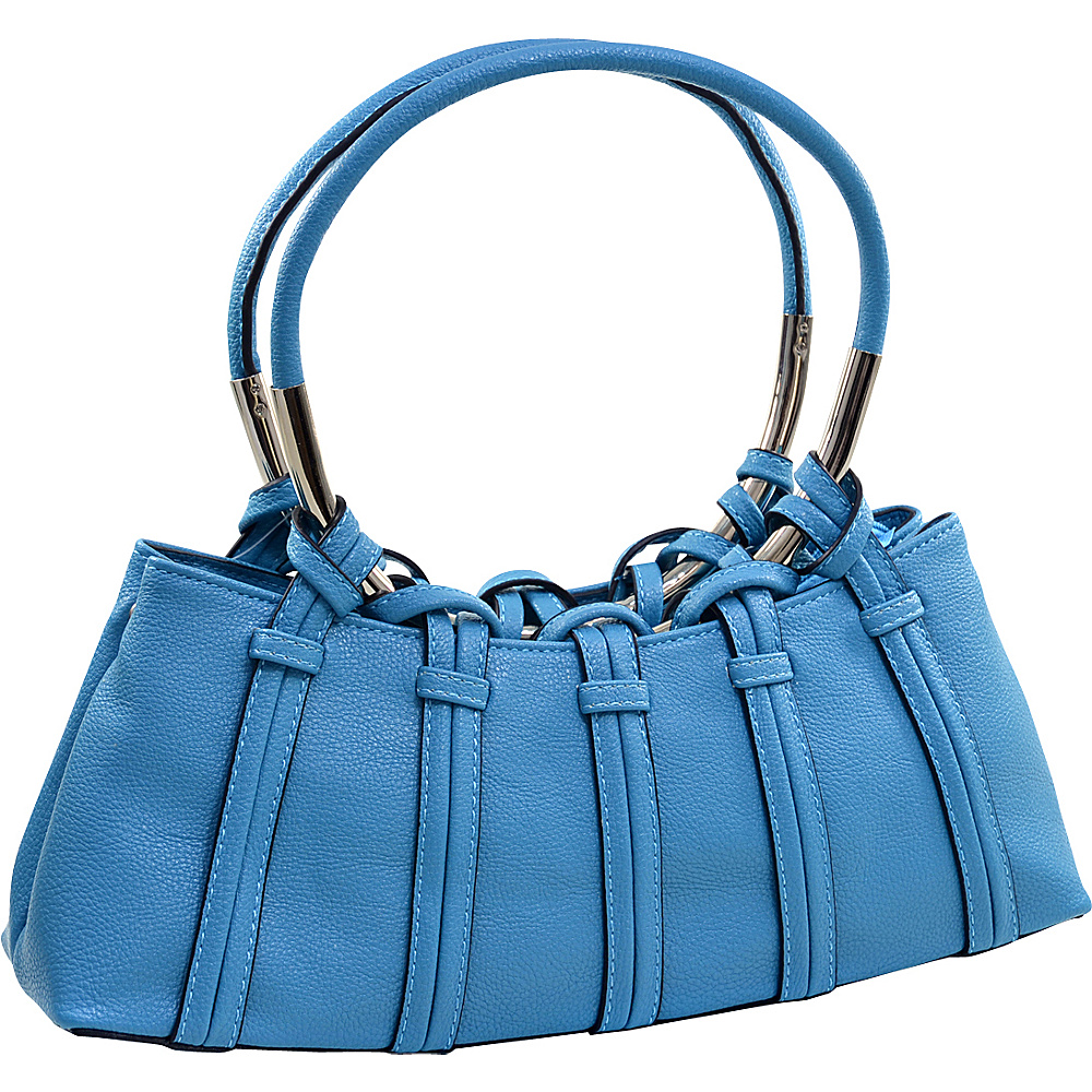 Dasein Dual Ring Strap Shoulder Bag Blue Dasein Manmade Handbags