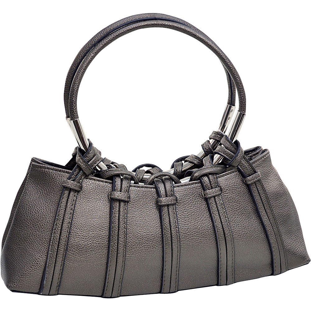 Dasein Dual Ring Strap Shoulder Bag Silver Dasein Manmade Handbags