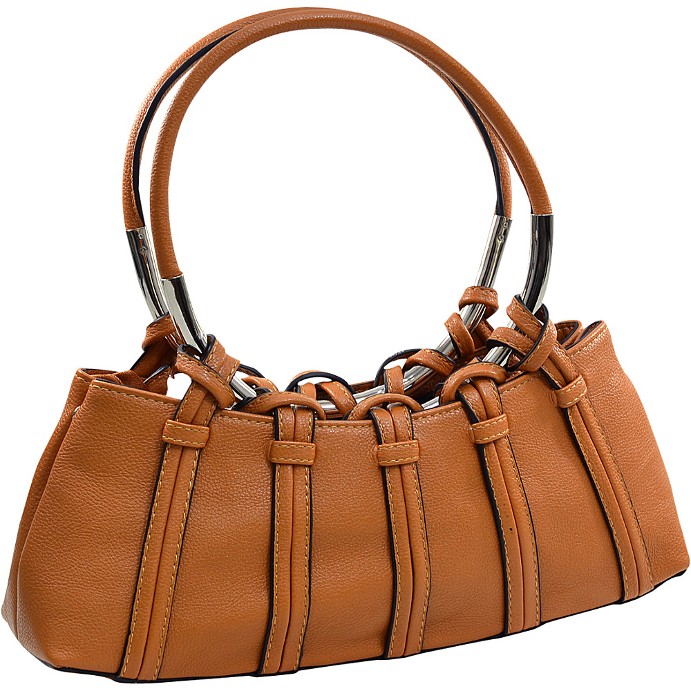 Dasein Dual Ring Strap Shoulder Bag Brown Dasein Manmade Handbags