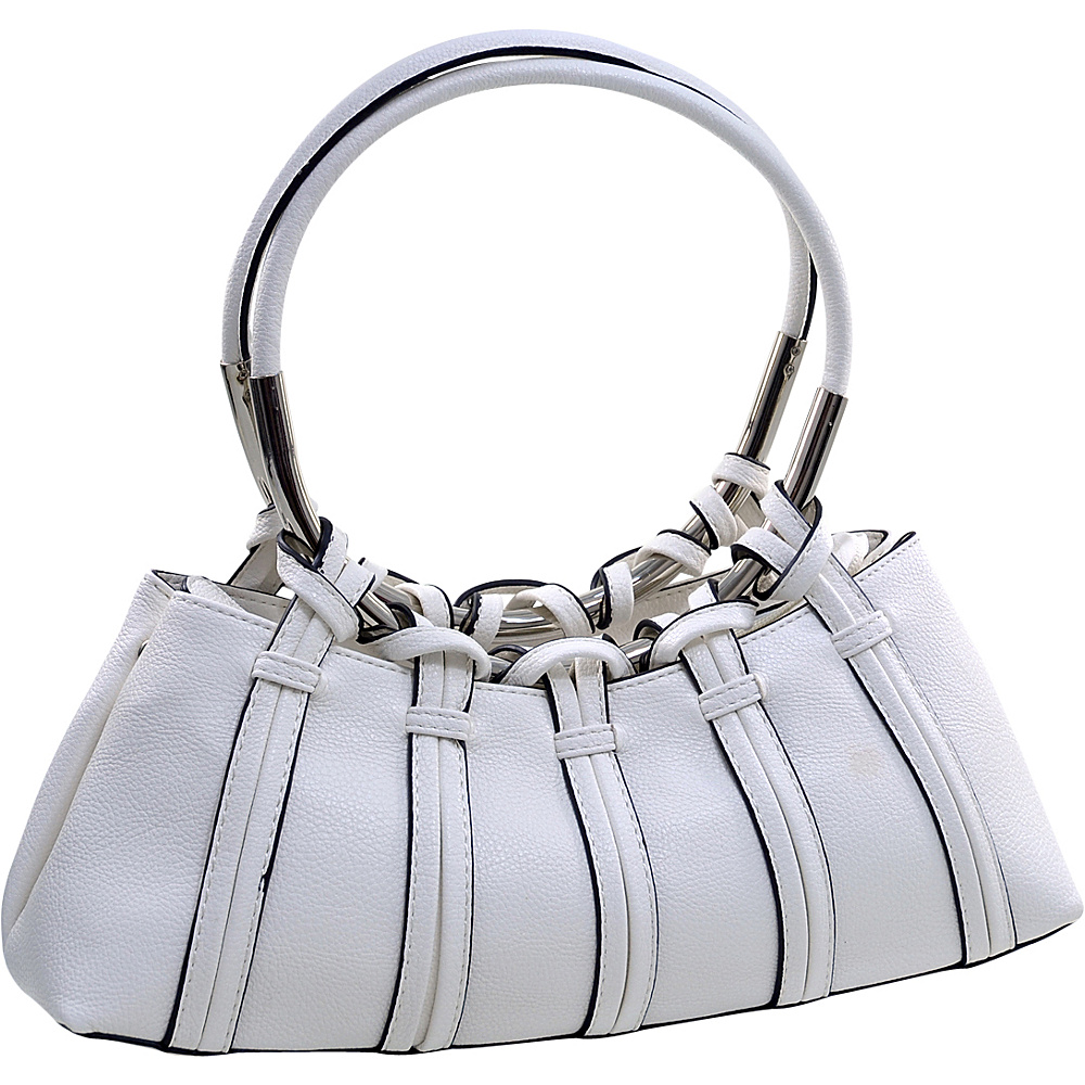 Dasein Dual Ring Strap Shoulder Bag White Dasein Manmade Handbags