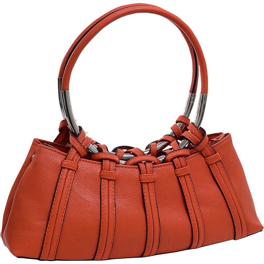 Dasein Dual Ring Strap Shoulder Bag Orange Dasein Manmade Handbags