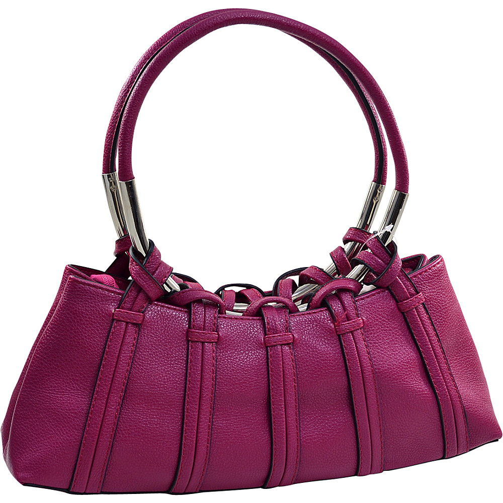 Dasein Dual Ring Strap Shoulder Bag Purple Dasein Manmade Handbags