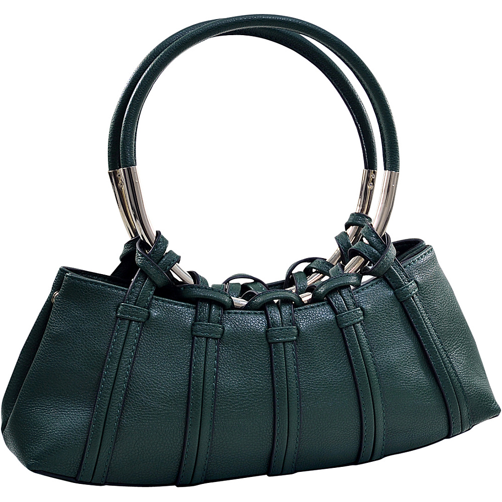 Dasein Dual Ring Strap Shoulder Bag Deep Green Dasein Manmade Handbags
