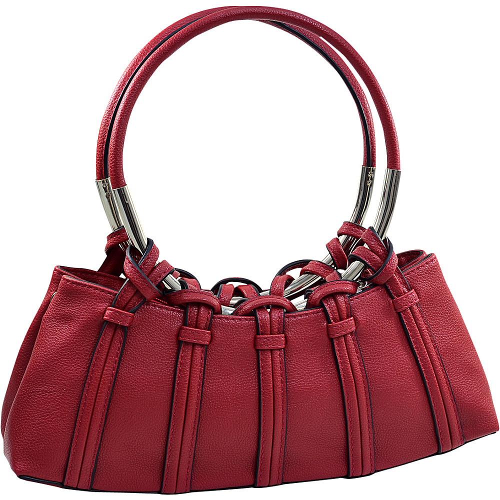 Dasein Dual Ring Strap Shoulder Bag Red Dasein Manmade Handbags