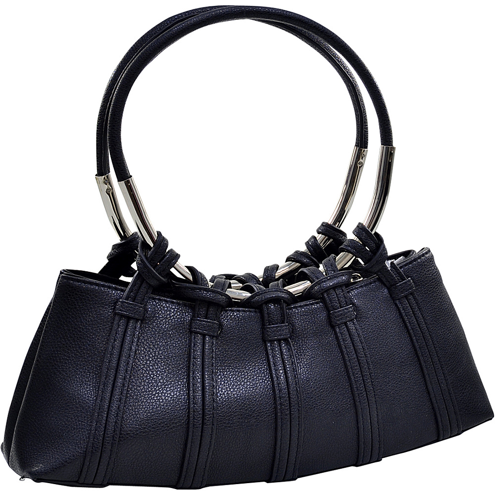 Dasein Dual Ring Strap Shoulder Bag Black Dasein Manmade Handbags